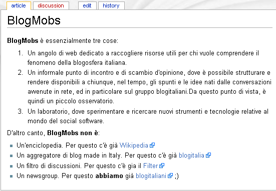 blogmobs, il wiki - descrizione